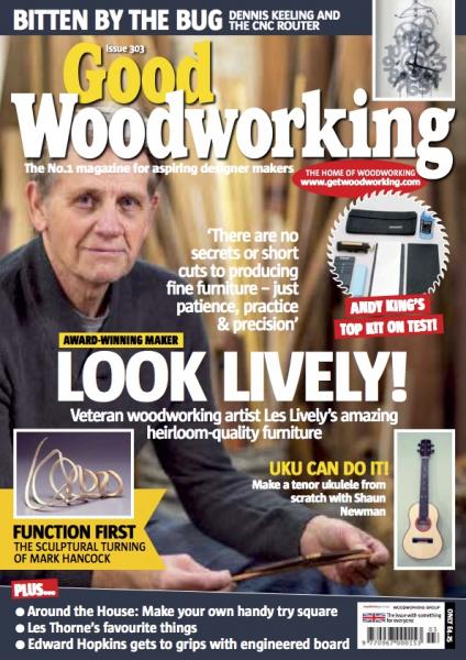 Les Lively on the cover of the March 2016 issue of Good Woodworking